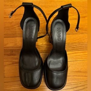 HUGO Black Leather Heels